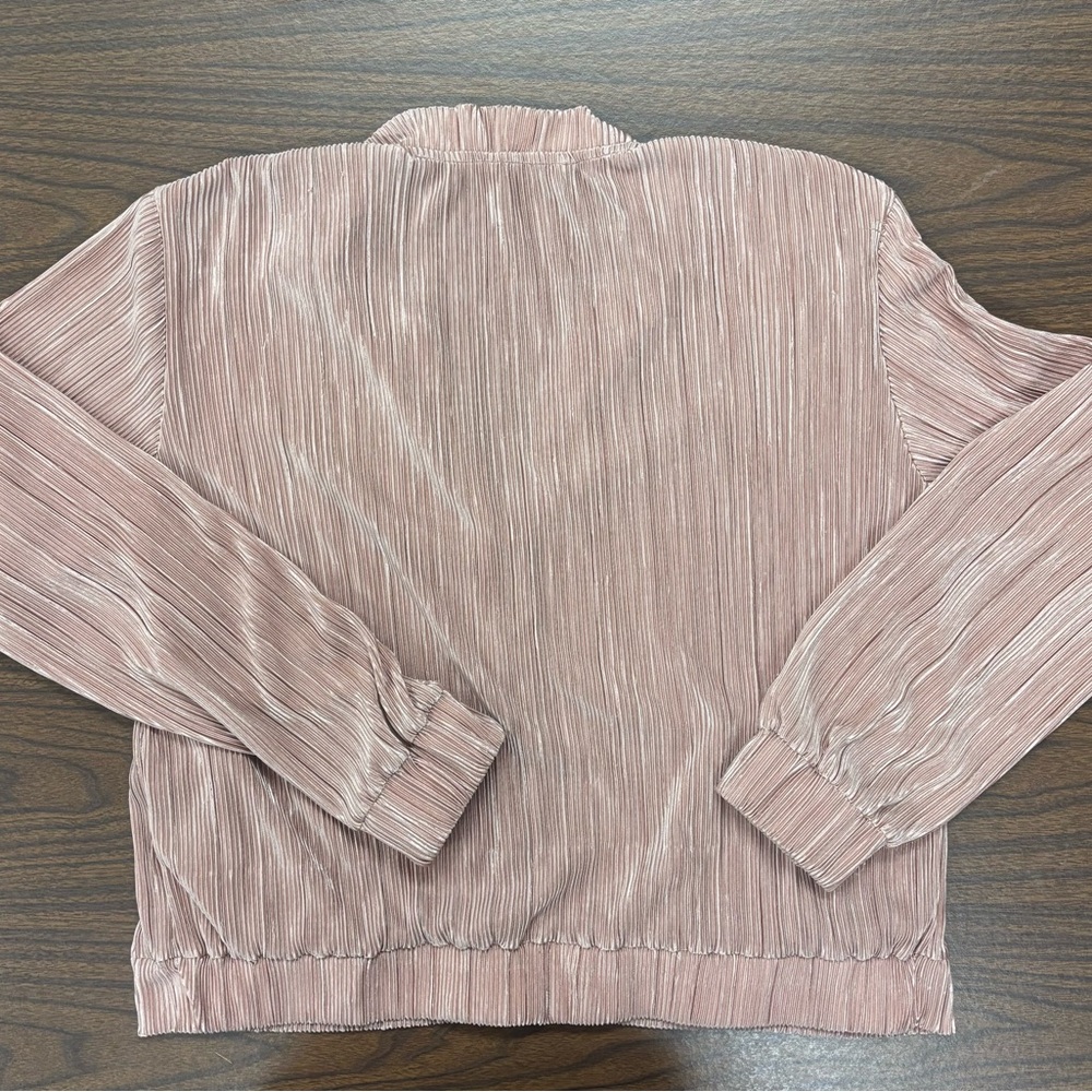 Hippie Laundry Silky Pale Champagne Pink Bomber Jacket - Picture 9 of 9